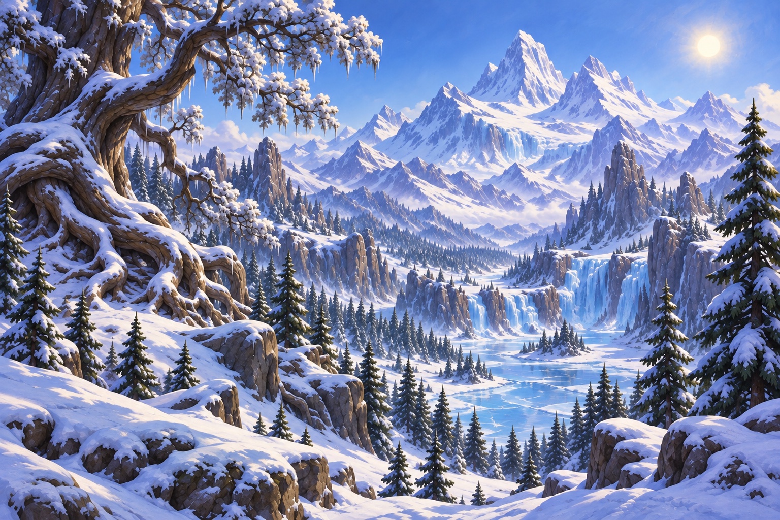 Winterspring landscape